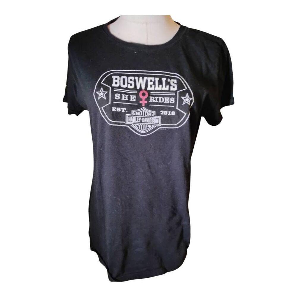Boswells Harley Davidson Women's‎ Baby Tee Size XL